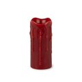 Melrose International Melrose International 82659 4 x 1.75 in. Wax & Plastic LED Wax Dripping Pillar Candle with Remote & 4 & 8 Hour Timer; Red - Set of 2 82659